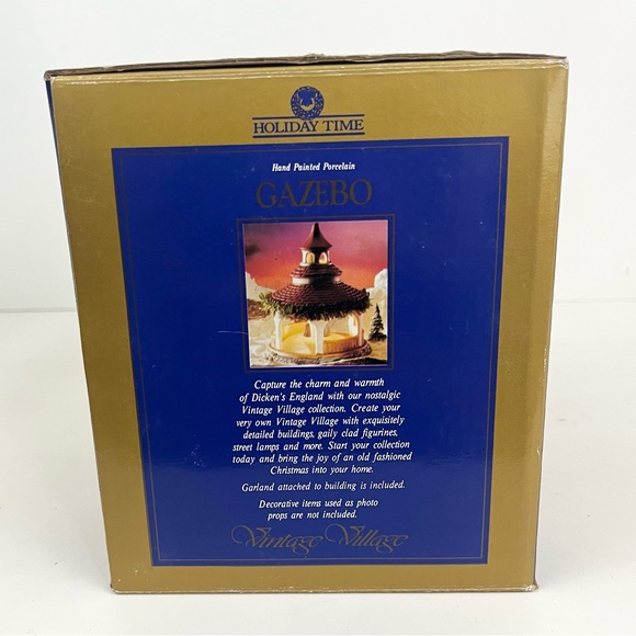 Holiday Time Vintage Village Hand Painted Porcelain Light Up Gazebo New In Box - Picture 7 of 14